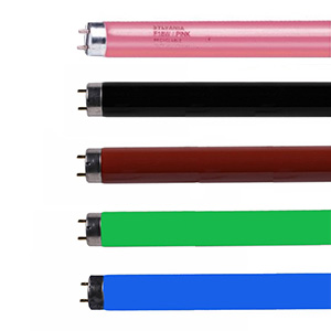 Coloured fluorescent tubes